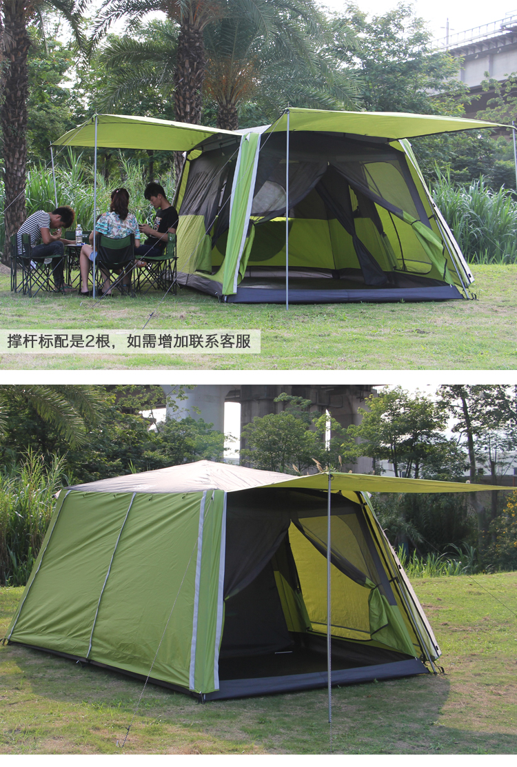 Cheap Goat Tents Outdoor Camping Automatic Tent 4 8 People Double layer Rainproof Beach One Bedroom One Living Room Ultra large Tent new   
